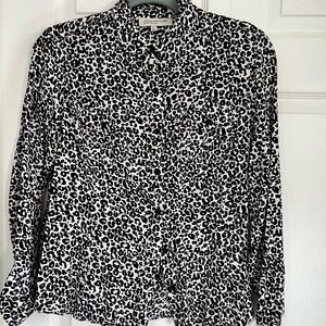 Jones New York Monochrome Animal Print Blouse